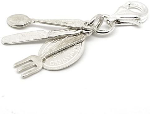 Perfectcharm Cutlery Charm Knife,Fork And Spoon - Sterling Silver With Lobster Clasp