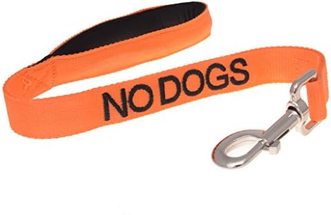 NO DOGS (Not good with other dogs) Orange Colour Coded 60cm 1.2m 1.8m Luxury Neoprene Padded Handle Dog Leads PREVENTS Accidents By Warning Others Of Your Dog In Advance (60cm)