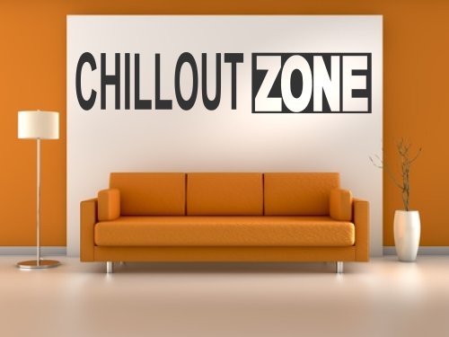 Wandtattoo für Ihr Wohnzimmer, 68049-58x12 cm, ~ Schriftzug: Spruch Chillout Zone ~ Wandaufkleber Aufkleber für die Wand, Fliesen, Tapetensticker aus Markenfolie, 32 Farben wählbar