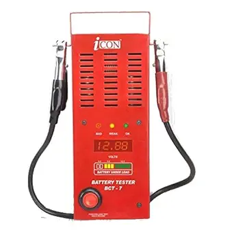 ICON Digital Battery Load Tester for Two Wheeler Batteries, Suitable for 2.5 AH to 14AH 12V Batteries, Model BCT-7