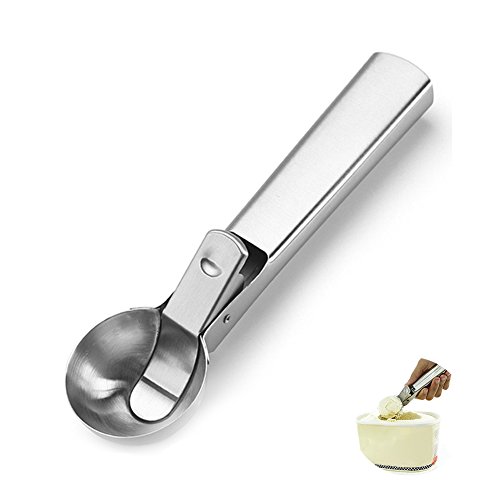 GuDoQi 430 Stainless Steel Ice Cream Scoop Ice Ball Maker Frozen Yogurt,Cookie,Dough,Meat Balls,Rice Dishes,Ice Cream Spoon Tool