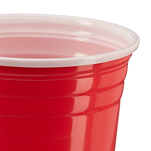 Relaxdays Beer Pong Getränkebecher im 50er Pack Party Cups für ca. 473 ml / 16 oz Flüssigkeit, rot - 4