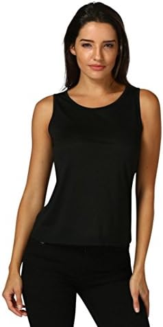 Hmeng Women Sexy Open Back Fitness Yoga Tops Workout Tank Top (S, Black)