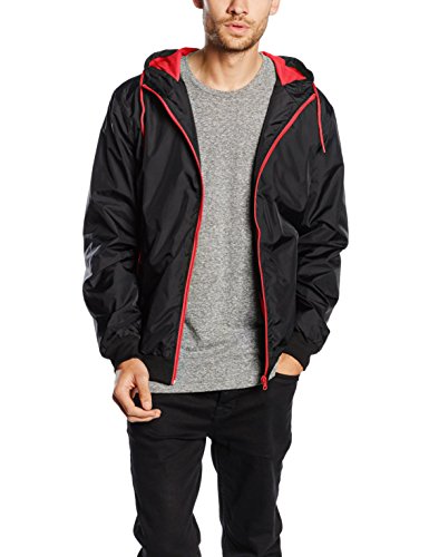 Urban Classics Herren Jacke Contrast Windrunner, Gr. Small, Mehrfarbig (blk/red 44)
