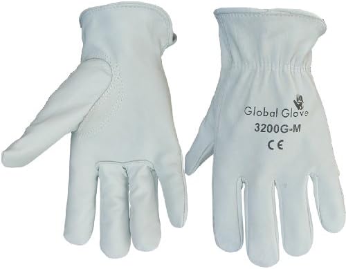 Global Glove 3200G Goatskin Premium Grade Driver Glove with Slip-on Cuff and Keystone Thumb, Work, Extra-Small, Gray (Case of 72)