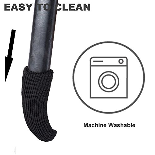 Meta-U® 24pcs stricken Möbel Wollsocken – Stuhl Bein Floor Protector-Pads (Schwarz) - 4