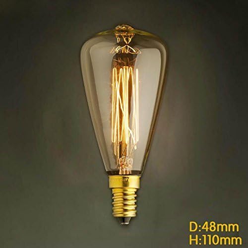 SRRIT E14 25W ST48 Yellow Light Bulb Edison Small Screw Cap Retro Chandelier Decorative Light Bulb