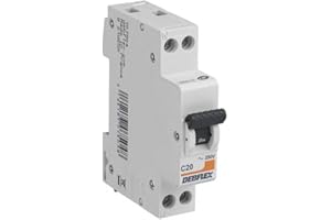 DEBFLEX - Disjoncteur 20A Phase + Neutre 3KA - Module Coupe-Circuit - Certifié NF - Installation dans Tableau Electrique - Gris