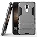 Produktbild COOVY® Cover für Huawei Mate 9 Bumper Case, Doppelschicht aus Plastik + TPU-Silikon, extra stark, Anti-Shock, Standfunktion | Farbe grau