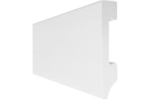 FLOORINTEX Rodapié resistente a la Humedad (220x10x1,5cm) Rodapié Blanco de Poliestireno, Zócalo Canto Recto, Rodapié Pintable, Combinable con puertas Lacadas Blancas