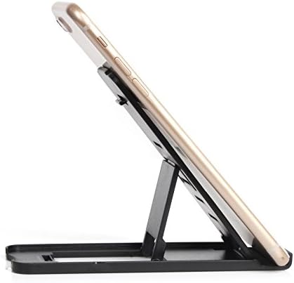 GADGET FUSION Portable Pocket-sized Adjustable Collapsible Plastic Cellphone Holder, Tablet Stands, Smartphone Mounts, Mobile Cell Phone Mount (black)