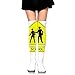 Produktbild ruichangshichengjie Women Crew Socks Thigh High Over Knee Warning School Crossing Dress Legging Athletic Compression Stocking