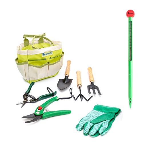 Preisvergleich Produktbild Lantelme 7482 Gartenwerkzeug Set mit Analog Kompostthermometer - Gartenarbeit und Pflanzen Werkzeuge 8 teilig