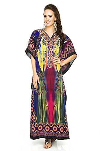 Looking Glam Señoras Mujer Maxi Caftán Kimono Túnica Vestir
