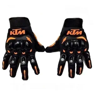 Generic KTM Full Finger Armoured Gloves for Motorcycle/Cycle Riding, Black