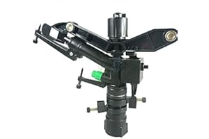 Suinga CAÑON DE RIEGO agrícola Ajustable de 0 a 360º. Alcance 15-21 m. Rosca Hembra 1", Negro