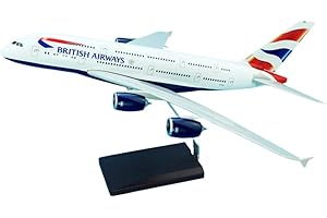 AeroClix British Airways Model Plane Airbus A380-800 with G-XLEL registration in 1/200 scale, 37 cm long plastic model plane