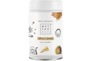 MATCHA & CO Té Spicy Chai en Polvo 100% Ecológico 80g - Orgánico Con Especias Naturales