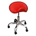 Kosmetikhocker rot Sitzhöhe stufenlos verstellbar von ca. 43 - 58 cm, Praxishocker Sattelhocker Rollhocker Drehhocker Drehstuhl Arbeitshocker Hocker