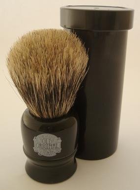 Progress Vulfix 2190 Pure Badger hair travel shaving brush with tube, black