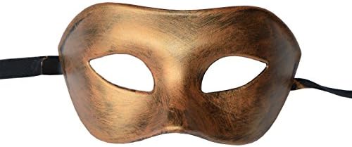 partyandevents Men Gold Bronze Venice Mask Colombina Masquerade Burlesque Ball Party