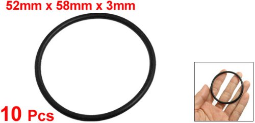 10 Stück 3 mm x 58 mm Gummidichtung Ölfilter O-Ringe Dichtungen Schwarz - 2