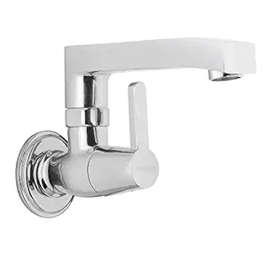 Hindware F390024CP Sink Cock with Swivel Casted Spout (Wall Mounted) (Barrel Neo) with Chrome Finish