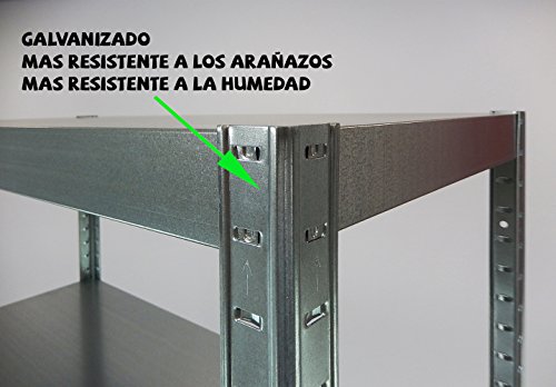 Metallregal 180 x 90 x 40 mit 5 Metallböden drutal weiß oder verzinkt, silber - 6