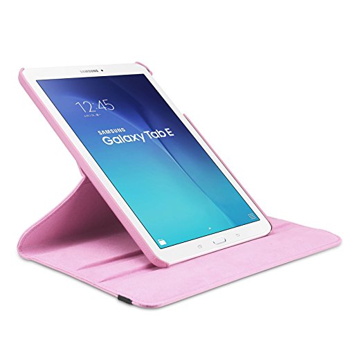 Infiland Samsung Galaxy Tab E 9.6 Hülle Case – PU Ledertasche lederhülle 360° Drehbarer Stand Cover Case Schutzhülle Tasche Etui für Samsung Galaxy Tab E T560N / T561N 24,3 cm (9,6 Zoll) Tablet-PC(Rosa) - 7