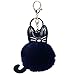 Produktbild Nette Katzenohren Schlüsselanhänger Keychain Auto Anhänger Geldbörse Handtasche schlüsselbund Pompons hängen Plüsch Lonshell (Schwarz)