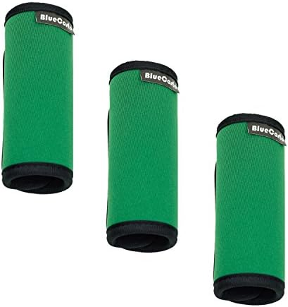 CSTOM 3x Green Soft Luggage Suitcase Tags Travel Handle Grips Cushion Wraps