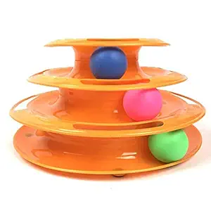 PSK PET MART 3 Level Towers Tracks Roller with Colorful Ball Interactive Kitten Fun Mental Physical Exercise Puzzle Cat Toys for Lovely Pets