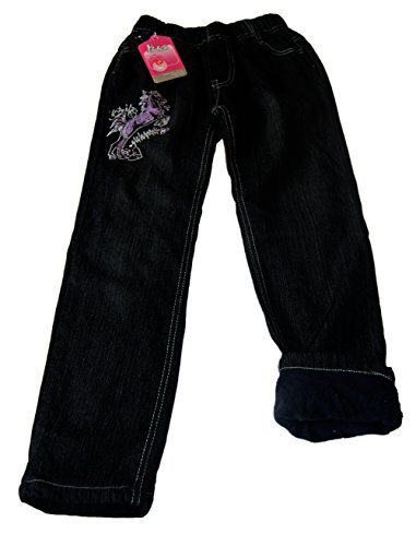 Girl's Winter Thermal Jeans - black, UK 5/6 years