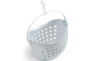 ‎CULICLEAN culiclean Wäscheklammernkorb stabil zum Aufhängen Korb leer 1 Stück grau/Henkel weiß für Wäscheklammern Wäsche Kluppen Aufbewahrung statt Wäscheklammer Beutel Sack Klammerbeutel