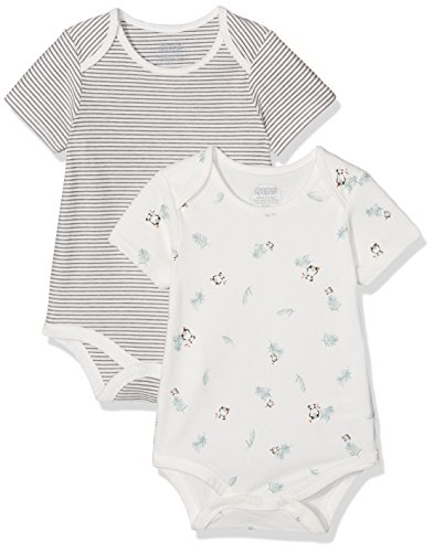 Mamas & Papas Baby-Mädchen Body 2pk Strp & Panda B/Sts, 2er Pack