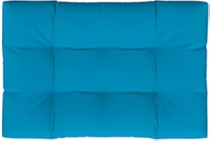 vidaXL Coussin de Palette, Coussin de Siège de Salon, Coussin de Meuble de Jardin Terrasse, Coussin d’Assise Extérieur, Bleu 120x80x12 cm Tissu