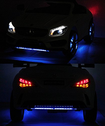 Mercedes-Benz CLA 45 AMG viele LED Effekte Soft Start Kinderauto Kinderfahrzeug Kinder Elektroauto -weiss-