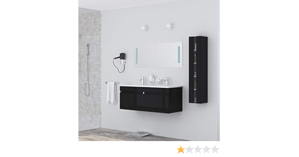 Generique Alban Salle De Bain Complete Double Vasque 120 Cm Laque Noir Brillant Amazon Fr Cuisine Et Maison