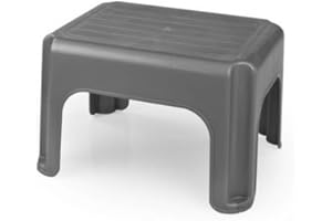 Whitefurze Stool, Plastic, Silver, 40 cm