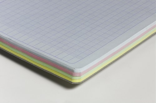 Clairefontaine Collegeblock (mikroperforiert mit Ringbuchlochung farbige Blätter, DIN A4+, 22,5 x 29,7 cm, 120 Blatt, 90g, kariert mit Rahmen) farbig sortiert,5 Stücke - 9