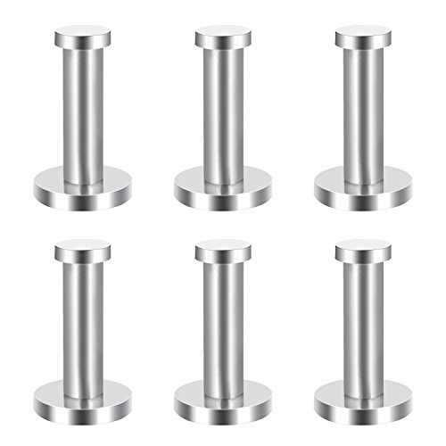 eBoot 6 Stück Edelstahl Wandmontage Robe Haken Mantel Haken Handtuch Wand Garderobenhaken, Gebürstetem Nickel, 2 Zoll - 5