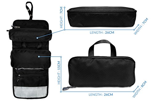Travando ® Premium Kulturbeutel zum Aufhängen | Kulturtasche mit extra vielen Fächern für Damen und Herren | Waschtasche | Beauty Case | Kosmetiktasche | Waschbeutel | Reise Toilettentasche - 7