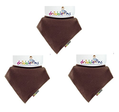 Dribble Ons Bandana Bib - Brown - ** 3 PACK ** (Gift Wrap Available)