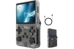 NUZIKU Consola de Juegos Portátil R36s, Consolas de Juegos con Sistema Linux de Código Abierto, Tarjeta TF de 64G, 10000 Juegos, Pantalla IPS de 3.5in, Consola de Mano Compatible con Varios Simuladores