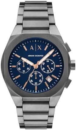 Armani Exchange Orologio uomo cronografo A|X Rafael fondo blu AX4182 cassa e bracciale acciaio