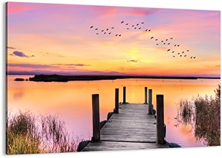 ARTTOR Canvas Print Footbridge summer people love Canvas Picture 70x50cm Wall Art Decoration Framed Living Room Bedroom Kitchen Small Home Decor Printed Modern Artwork Photo Gallery AA70x50-3056