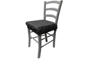 Russo Tessuti 6 Cuscini Sedie Cucina Coprisedia Imbottiti Tinta Unita Vari Colori Elastico-40 Nero