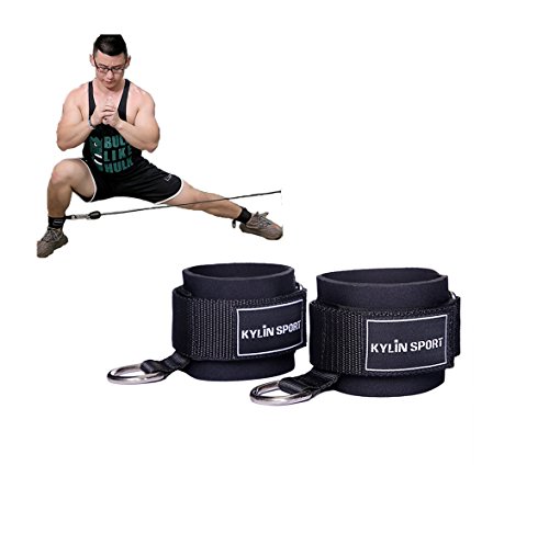 KYLIN SPORT 2 Pcs Sangle de Chevilles Sangle de Poignet Cheville Adapté à Câble Machine Musculation de Jambes Fesse avec Sac Portable en Filet