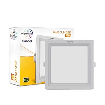 Wipro D721530 Garnet 15-Watt Wave Slim Panel Light (Warm White, Yellow, Square)