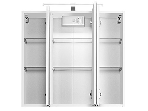 Spiegelschrank Badspiegel Spiegel Badmöbel Badschrank Beleuchtung „Bologna I“ (80cm) - 2